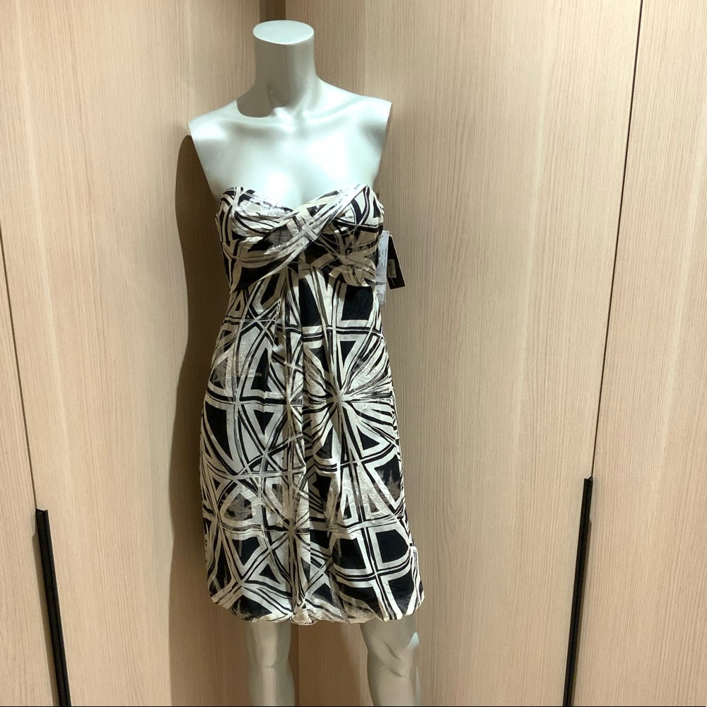 Nicole Miller silk strapless dress NWT $400 Sz 0